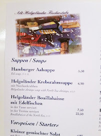 Alt Helgoländer Fischerstube à Hamburg menu