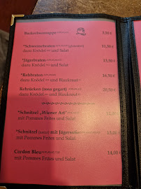 Menu du Restaurant Vetterl à Guteneck