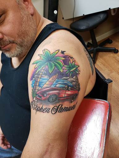 Explore headstone tattoo ideas, creative tattoo ideas in Valparaiso, available at Elysium Studios