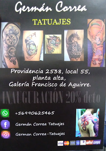 Opiniones de Germán Correa Tatuajes en Providencia - Estudio de tatuajes
