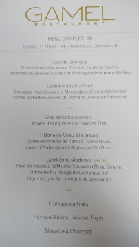 Menu / carte de GAMEL Restaurant à Nîmes