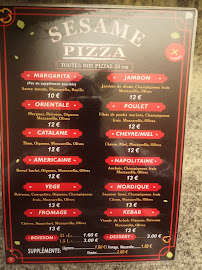 Menu du Sesame pizza à Toulouse