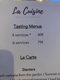 La Cuisine de la Fontaignotte à Semur-en-Auxois menu