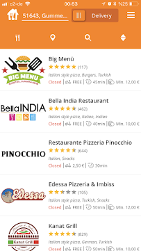Big Menü à Gummersbach menu