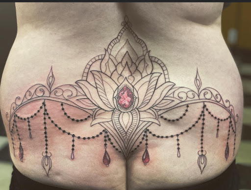 Explore hip bone tattoo ideas, creative tattoo ideas in Stevens Point, available at Black Rabbit Tattooing