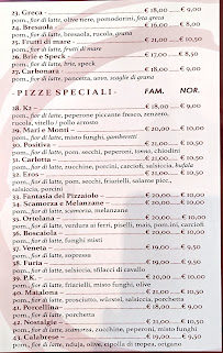 Menu du Pizzeria La Luna Pizzeria e Bar à Venice
