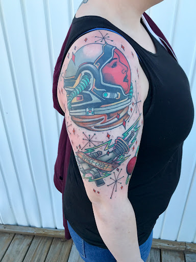 Explore car tattoo sleeve ideas, creative tattoo ideas in Wappingers Falls, available at Twin Tides Tattoo