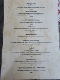 Menu du Kutscherstübchen à Tangermünde
