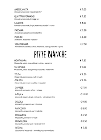 Menu / carte de Pizzeria Dossi à Fraviano