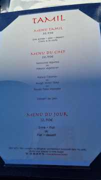 Restaurant indien Restaurant Tamil à Strasbourg (le menu)
