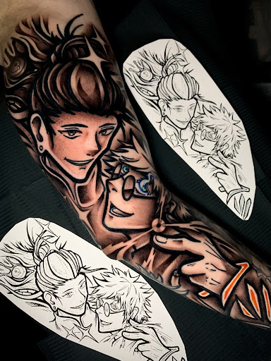 Explore flash sheets tattoo ideas, creative tattoo ideas in Greensboro, available at Mew Tattoo