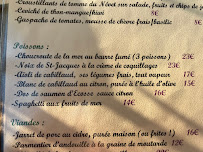 Restaurant français Au Coin du Feu à Locronan (le menu)