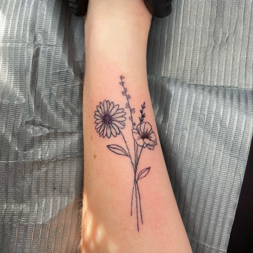Explore small patchwork tattoo ideas, creative tattoo ideas in Granville, available at Moody Manor