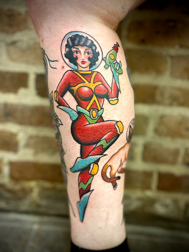 Find robotic tattoo ideas for your next unique tattoo in New Orleans at TOUGH LOVE TATTOOS