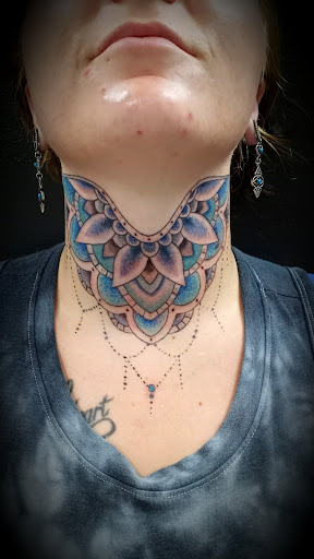 Explore cute neck tattoo ideas, creative tattoo ideas in Billings, available at Inkredible Art Productions