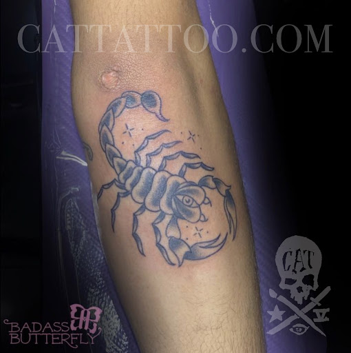 Explore feminine cover up tattoo ideas, creative tattoo ideas in Addison, available at Cat Tattoo