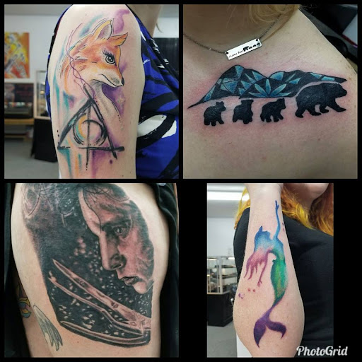 Explore lion tattoo ideas for females, creative tattoo ideas in Vinton, available at Cherry Bomb Tattoo and piercing