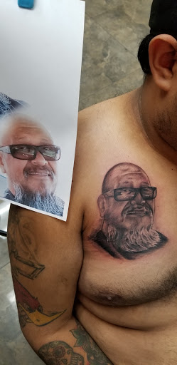 Explore iron maiden tattoo ideas, creative tattoo ideas in Colton, available at knuckleheads tattoo