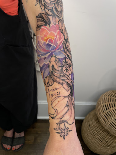 Explore bear sleeve tattoo ideas, creative tattoo ideas in Red Bank, available at Atelier I Gallery