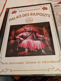 Palais des Rajpout à Paris menu
