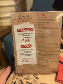 Menu du Flam's à Paris