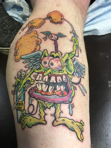 Explore graffiti tattoo ideas, creative tattoo ideas in Marietta, available at Lucky Draw Tattoos III