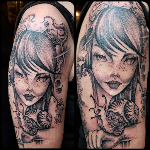 Explore nezuko tattoo ideas, creative tattoo ideas in Fuquay Varina, available at 401 Tattoo and Antiquities