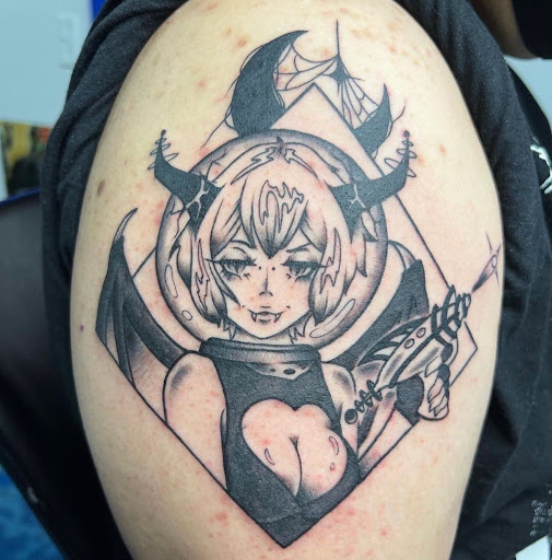 Explore chest and stomach tattoo ideas, creative tattoo ideas in Portsmouth, available at World Famous Blue Horseshoe Tattoo and Piercing