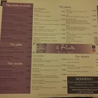 Restaurant italien Le Rialto à Lyon (la carte)
