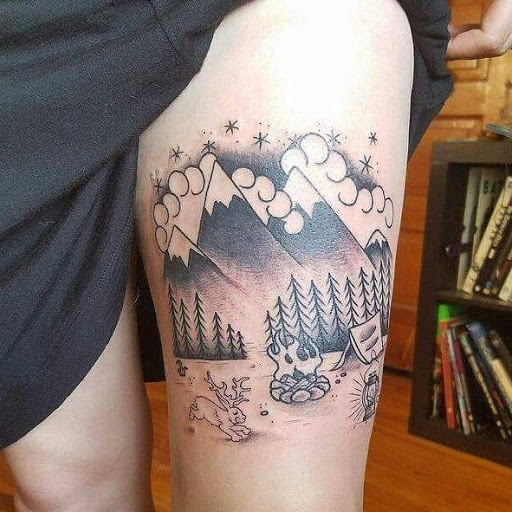 Explore tanning tattoo ideas, creative tattoo ideas in Fort Collins, available at Parabrahma Tattoo Collective