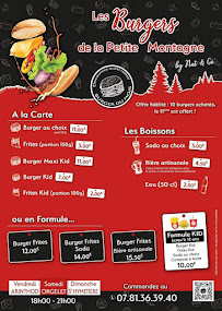 Menu / carte de Les burgers de la petite montagne siège social à Saint-Hymetière-sur-Valouse