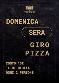 Menu du Tenuta Tre Torri à Lucera