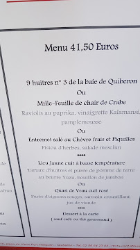 Bistronomique l'Atlantique à Quiberon menu