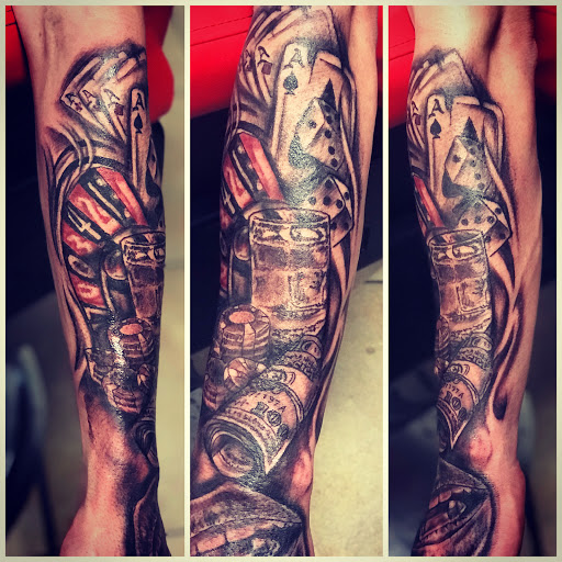 Explore 1 4 tattoo sleeve ideas, creative tattoo ideas in Baytown, available at Big Juniors Tattoos