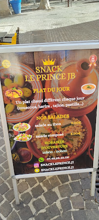 Carte du Snack le prince JB à Martigues