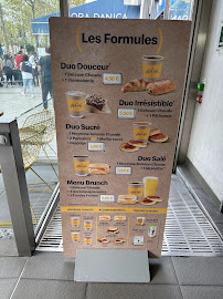 Menu / carte de McDonald's à Paris