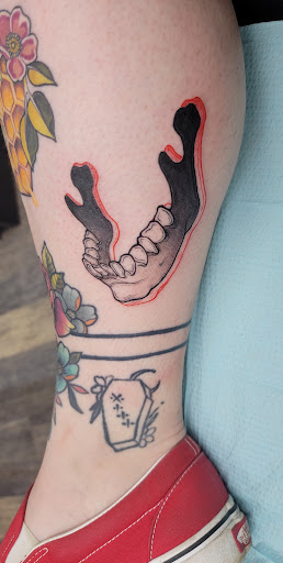 Explore patchwork sleeve tattoo ideas, creative tattoo ideas in Clementon, available at Empire Tattoo