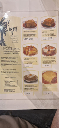 CUFRA à Porto menu