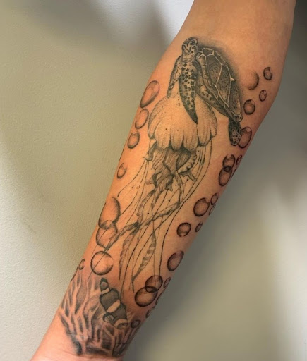 Explore rain tattoo ideas, creative tattoo ideas in Easley, available at Peach Pit Tattoo
