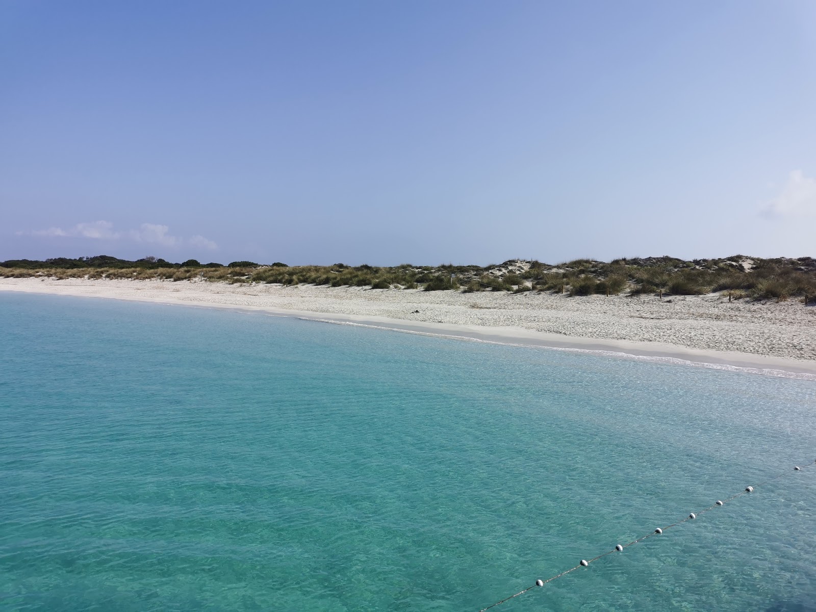 Foto von Platja Es Cavallet - Es Cavallet Beach mit feiner beiger sand Oberfläche