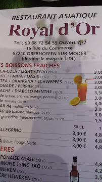 Le Royal d'Or à Oberhoffen-sur-Moder menu