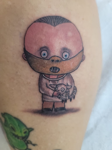 Explore religious tattoo cover up ideas, creative tattoo ideas in Brick, available at Black Panther Tattoo