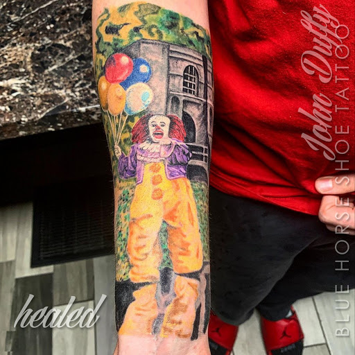 Explore grieving tattoo ideas, creative tattoo ideas in Portsmouth, available at World Famous Blue Horseshoe Tattoo and Piercing