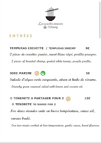 Les nouilles vivantes 面·Tchang à Aix-en-Provence menu