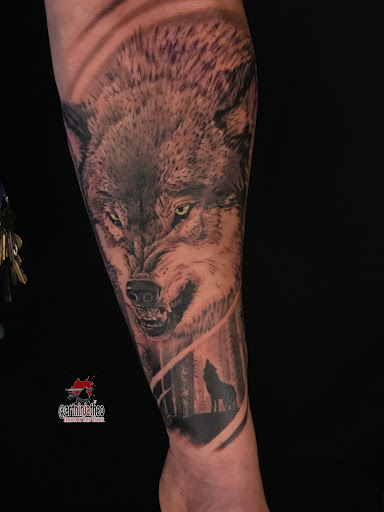 Explore blue line tattoo ideas, creative tattoo ideas in Atlanta, available at Golden Anchor Tattoo