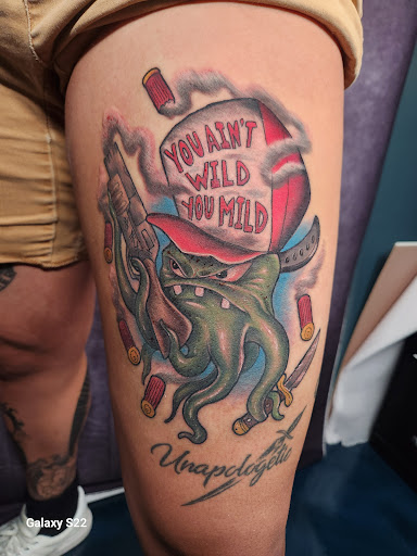 Explore jake the dog tattoo ideas, creative tattoo ideas in Buford, available at Inked Arts Tattoo Studio