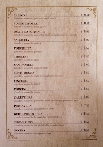 Carte du Pizzeria Ristorante Baita Alla Siega à Lamon