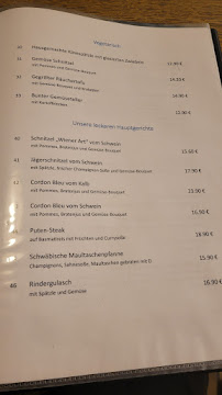 Menu du Turnerheim à Oberndorf