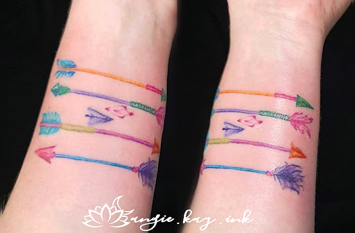 Explore childs name tattoo ideas, creative tattoo ideas in Casper, available at Luna & Lotus Amethyst Ink Angie Kay