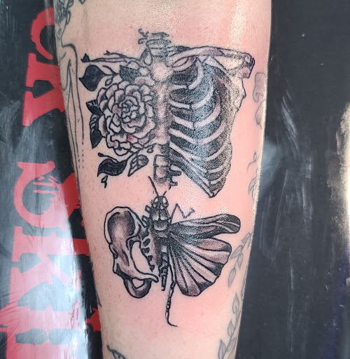 Explore calf leg tattoo ideas, creative tattoo ideas in Cuyahoga Falls, available at Sick Skins Skin Art Studio